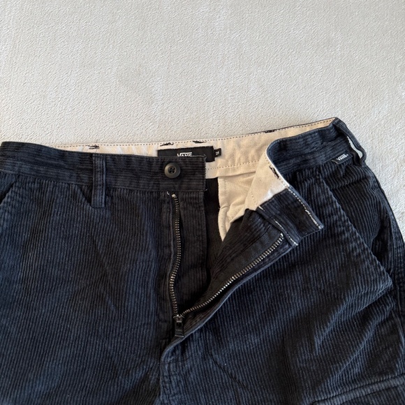 Vans Mens Corduroy Cargo Pants Loose Tapered Fit Size 29x29 Black Skater Y2K - Picture 9 of 11